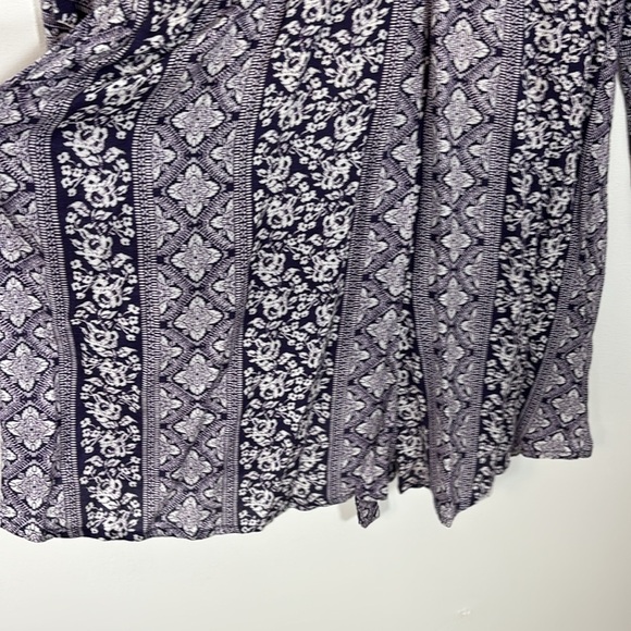 All In Favor XXL Shorts Romper Blue White Floral Print Boho Flowy Pockets Summer - Picture 7 of 11